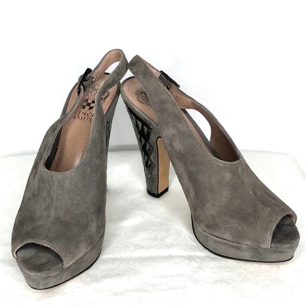 NWOT Vince Camuto Suede Slingback Platform Heels